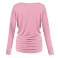 thumbnail image 5 of Gglogagt Women's Deep V Neck 3/4 Sleeve Cross Surplice Wrap Tops Pink XL, 5 of 6