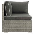 thumbnail image 2 of Modway Repose Rattan & Fabric Patio Corner Chair in Light Gray and Charcoal, 2 of 4