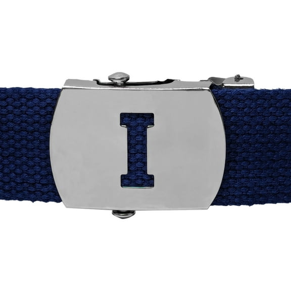 Initial I Silver Chrome Metal Buckle for Military Web Belt