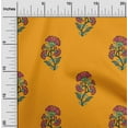 thumbnail image 1 of oneOone Cotton Poplin Mustard Yellow Fabric Floral Block Fabric For Sewing Printed Craft Fabric By The Yard 42 Inch Wide, 1 of 4