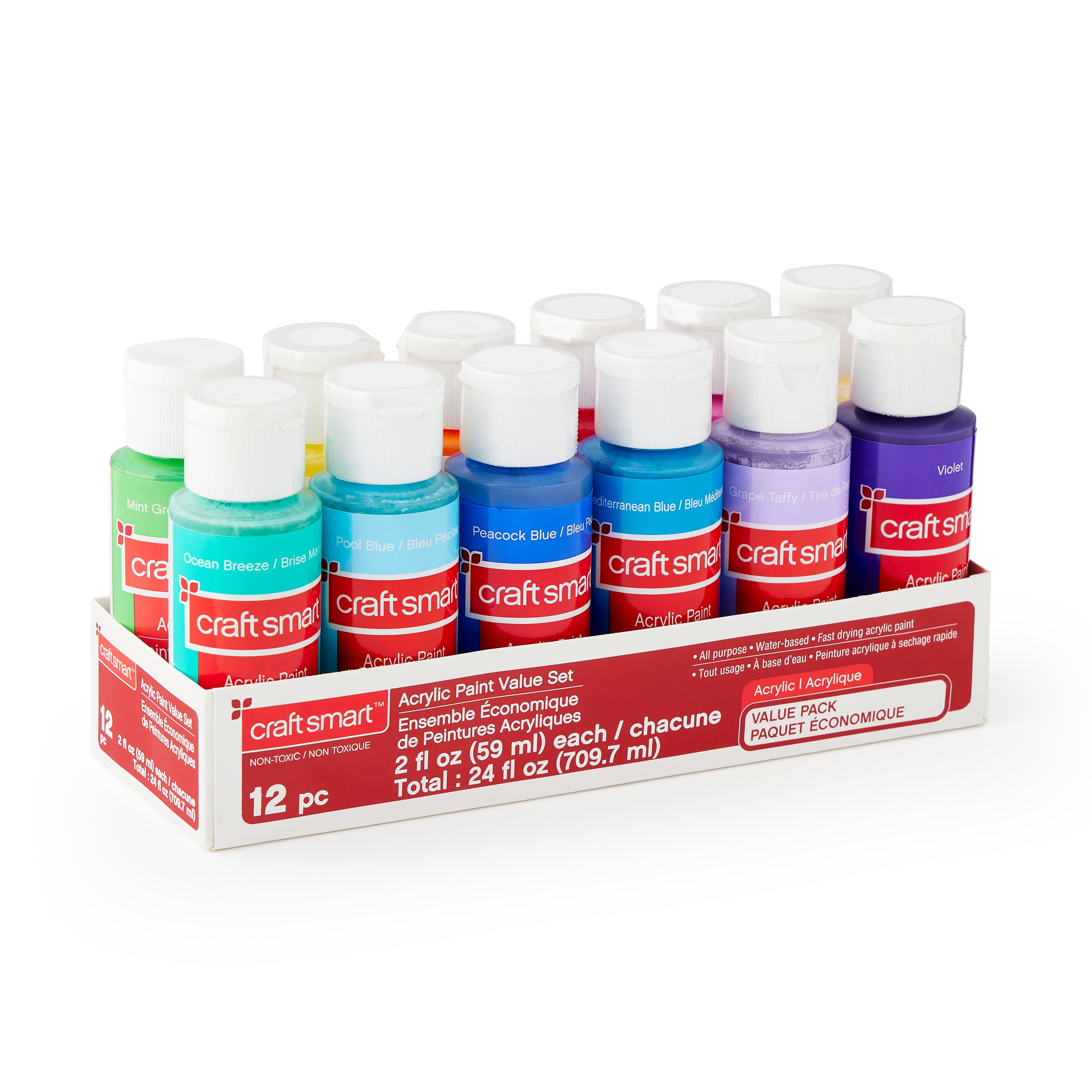 Craft Smart Bright Acrylic Paint Value Pack, 12 Packs: 12 ct. (144 total)