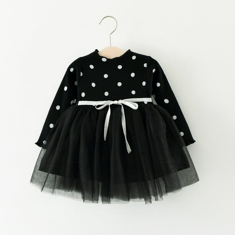 black and gold baby dress Gold Sequins V Back & Bow Baby Dress M-12M / Black main image 0