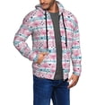 thumbnail image 2 of Kdxio Striped Flamingo Print Men Hoodies Casual Hoodies for Men with Zip Pockets Full Zip Long Sleeve Sweatshirt Sports Hooded Jacket-Medium, 2 of 5