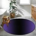 thumbnail image 4 of 3ft Round Rug, Purple Black Ombre Non-Skid Rubber Backing Large Area Rugs - Living Room Bedroom Home Office, Gradient Contemporary Abstract Art Indoor Floor Mat Carpets Washable Rug, 4 of 9