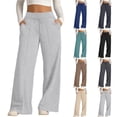 thumbnail image 2 of LRen Girl's Wide Leg Sweatpants Kids Wide Leg Drawstring Baggy Casual Comfy Soft Oversized Pants Trendy Streetwear Trackpants for Girls Preppy Clothes, 2 of 8