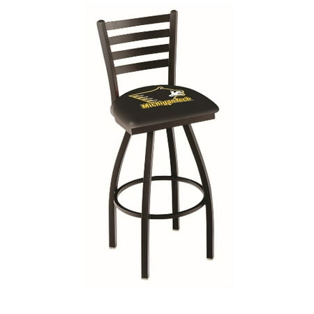 NCAA Swivel Stool with Ladder-Style Back by Holland Bar Stool, 25'' - Michigan Tech