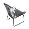 thumbnail image 6 of 3 Piece Patio Dining Chairs Set, Woven Rope Club Chairs With Water Resistant Cushion, Outdoor Round Side Table With Tempered Glass Top For Backyard Balcony, 6 of 9