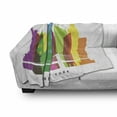 thumbnail image 3 of American Soft Flannel Fleece Throw Blanket, Landmarks of New York Liberty Empire State Building US Architecture, Cozy Plush for Indoor and Outdoor Use, 70" x 90", Multicolor, by Ambesonne, 3 of 6