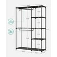 thumbnail image 5 of Portable Closet, Freestanding Closet Organizer, Clothes Rack with Shelves, Hanging Rods, Storage Organizer, for Cloakroom, Bedroom, 44.1 x 16.9 x 65 Inches, Black URYG24BK, 5 of 7