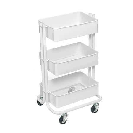 UPC: 0195158566253 | Lexington White Mini Rolling Cart by Simply Tidy – Multi-Functional Storage Cart for Home  Office  and Kitchen – 1 Pack