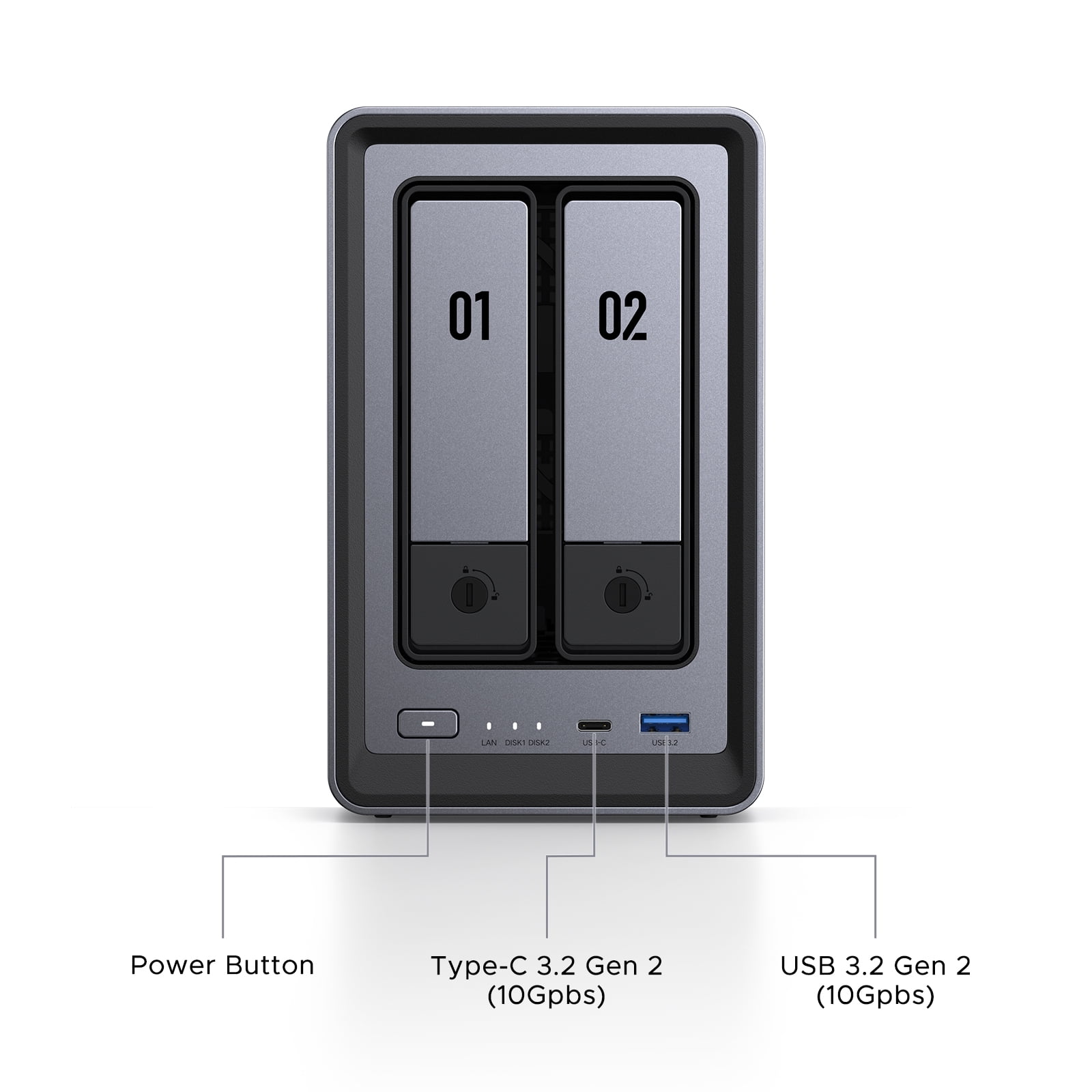 UGREEN NASync DXP2800新品未使用 UGREEN NASync DXP2800 2-Bay NAS with Intel 4-Core CPU and 8GB DDR5