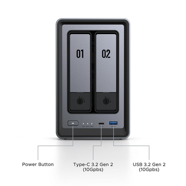 UGREEN NASync DXP2800 2-Bay NAS, Intel 4-Core CPU, 8GB DDR5