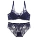 thumbnail image 1 of Ropa interior sexy europea y americana de talla grande para mujer, sujetador de encaje transpirable transparente ultrafino, conjunto de sujetador antiflacidez pequeño con pecho grande, 1 of 6