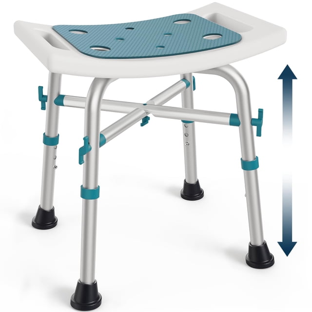 Silla de ducha PELEGON® regulable en altura 160-180 kg, color verde azulado