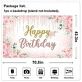 thumbnail image 2 of Mocsicka Floral Birthday Backdrop Pink Glitter Flower Happy Birthday Banner Party Decorations for Girl Women 6x3.6 ft, 2 of 8
