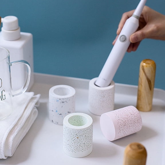 FOMIYES White Toothbrush Holder Organizer for Desk, Simple Lightweight Porous Design for Bathroom Storage
