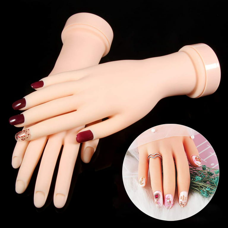 Nail Art Practice Hand Box For Acrylic False Nail Practice, Pvc Model Hand  With Bendable & Realistic Fake Nails, Suitable For Beginners With Training  Hand Holder Fake Manican Hands For Nails Practice