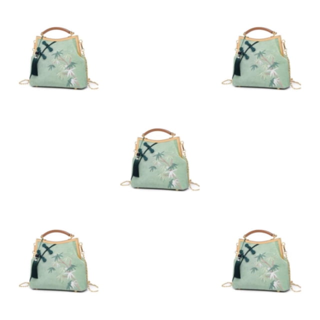 Bolso de hombro estilo chino Qarigey con cierre de flores Vintage de otoño Verde