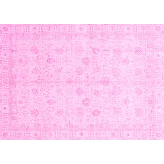 Ahgly Company Indoor Rectangle Oriental Pink Traditional Area Rugs, 8' x 12'