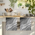 thumbnail image 4 of Black Grey Ombre Kitchen Towels Set of 2, Modern Geometric Abstract Aesthetic Cream Soft Microfiber Dish Towels, Absorbent Washable Dishcloths for Kitchen Cleaning, Drying Dishes, 18x28 Inches, 4 of 9