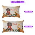 thumbnail image 5 of Happy Thanksgiving Dachshund with Turkey Pumpkins Autumn Vibes Quilt Pillowcase Wiener Dog Lover Gifts Idea Throw Pillow Cover Bed Home Decor - 12018, 5 of 5