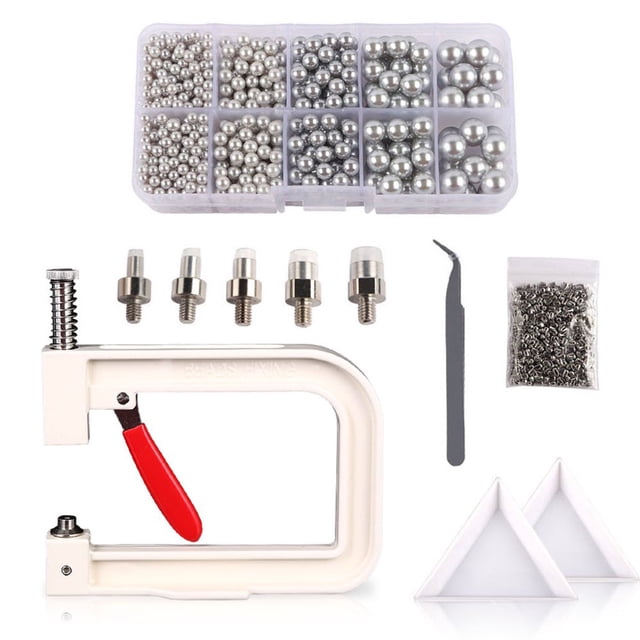 4-10mm Pearl Setting Machine Rivet Buttons Plastic Fixing Cap Shirt Pants Jacket Manual Tool Kit Handmade DIY Clothing Accessory Type 18