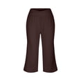 thumbnail image 5 of Capri Pants for Women 2025 High Waisted Wide Straight Leg Casual Loose Yoga Capris with Pockets Womens Cropped Pants, 5 of 7