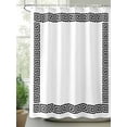 thumbnail image 2 of White Traditional Shower Curtain, Greek Key Meander Border Square Geometric Waterproof Shower Curtain Set with 12 Hooks Lightweight Washable Fabric Shower Curtains for Bathroom 72x78 Inches, 2 of 6