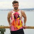 thumbnail image 6 of Logiee Digital Nomad Pink Landscape Print Men's Workout Tank Top,Quick Dry Workout Tank Top,Gym Muscle Tee,Fitness Bodybuilding Sleeveless T Shirt-Medium, 6 of 7