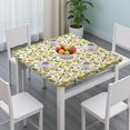 thumbnail image 3 of Yellow Lemon Fruit Slices White Pattern Square Fitted Tablecloth with Elastic Edge,Square Table Cover,Washable Elastic Table Cover for Home Kitchen Party Decor 36"x36", 3 of 6