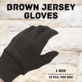 thumbnail image 2 of SSBM Women's Jersey Gloves Brown 9.5" Sizes Industrial Economy Grade, Elastic Cuffs (Polyester & Cotton) 12 Pairs, 2 of 5