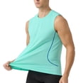 thumbnail image 4 of Ceisia Men's Summer Casual Sleeveless Tank Top Solid Color Round Neck Pullover Breathable Athletic Vest Gifts for Father Green L, 4 of 5