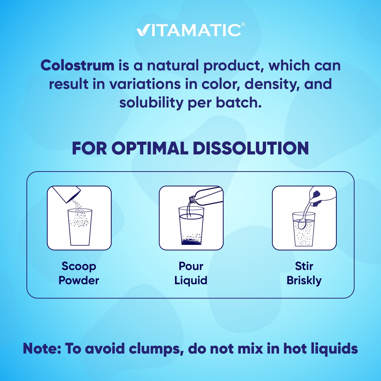Vitamatic Bovine Colostrum + Collagen Powder - Supplement for Gut Health, Hair Growth, Beauty, Muscle Recovery, & Immune Support - Unflavored - 454 Gram, (16 oz)