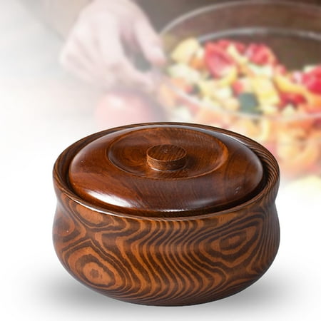 

Wooden Bowl Handmade Cereal Keeper Multipurpose Round Bowl Wooden Salad Bowl 16cmx7.5cm