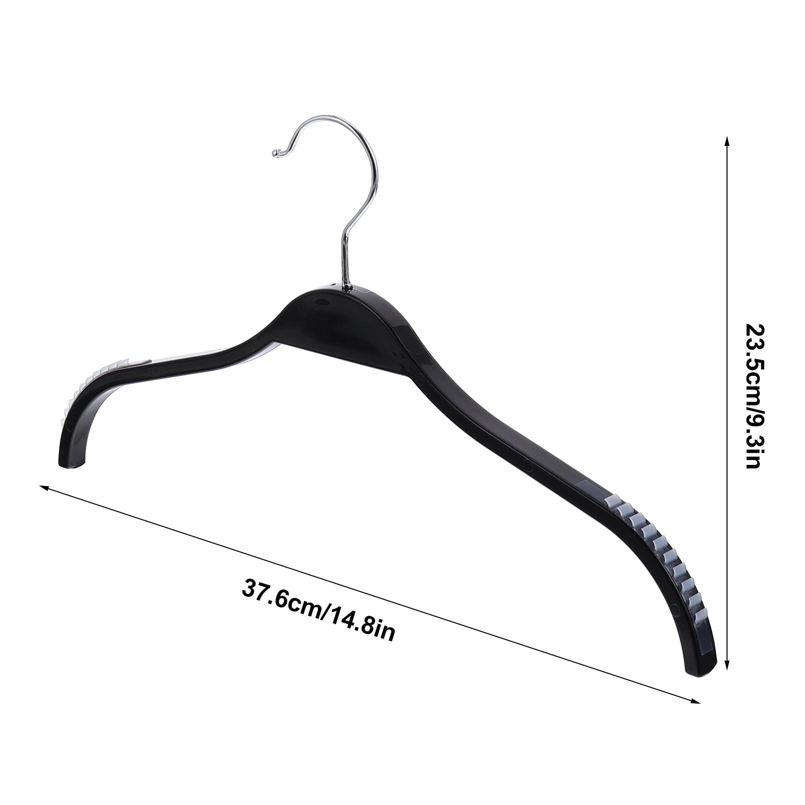 WHAMVOX Black Plastic Coat Hangers for Storage with Semicircle Shoulder Design and 30 kg Capacity