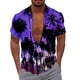 thumbnail image 4 of Camisas Para Hombre Talla Extra Estilo Cocotero Impresión digital 3d Camisa de manga corta creativa suelta casual (Purple, 4XL), 4 of 5