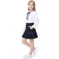 thumbnail image 3 of 2025 Girl's Denim Skirts Elastic Waist Pleated Toddler Girls Jean Skirt, 3 of 5
