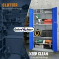 thumbnail image 5 of Fesbos Metal Garage Storage Cabinet with 2 Doors and 4 Adjustable Shelves - 71" Steel Lockable File Cabinet,Locking Tool Cabinet for Office,Home,Garage,Gym(Gray Blue), 5 of 8