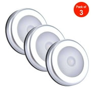 AMZER Motion Sensor Light Control White LED Night Light 6 LEDs Mini Lamp for Closet, Cabinet, Stairways, Bedroom