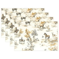 Ryvnso Placemats Set of 4 Horses Pattern Dining Mats Heat-Resistant Non-Slip Washable Table Mat