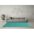 thumbnail image 3 of Ahgly Company Machine Washable Indoor Rectangle Abstract Turquoise Blue Contemporary Area Rugs, 2' x 4', 3 of 4