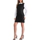 thumbnail image 4 of Vestido de Navidad Peter Pan para Mujeres INSPIRE CHIC, Vestido Mini de Manga Larga de Bloque de Color de los Años 60, Talla XS, Negro Sólido, 4 of 6