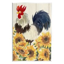 Stupell Industries Country Rooster & Sunflowers Animals & Insects Painting Unframed Art Print Wall Art, 10 x 15