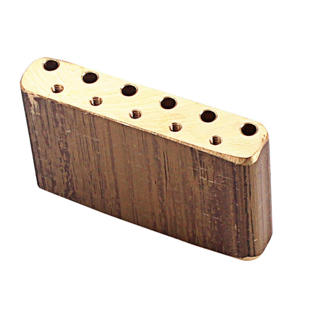 Tremolo Block Sustain Bridge Golden DIY for Electric Guitar Accessory, 63.5 x 37 x 13.5mm