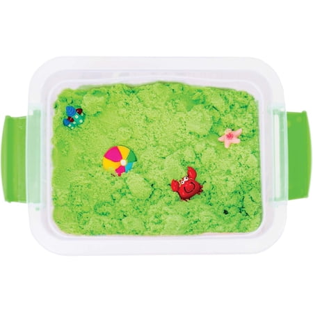 Fun and Function at The Beach Weighted Sand with 11 Beach-Themed Pieces - Great for Children with Special Needs or Sensory Issues - Won’t Stick to Clothing or Surfaces - 2 lbs. of Sand