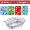 thumbnail image 3 of POINTERTECK Yardwe 20pcs Christmas Foil Pans with Lids Disposable Food Containers Rectangular Foil Pans with Covers for Baking Cooking Heating (4 Lid Patterns  5 for Each), 3 of 6