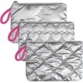 thumbnail image 1 of cartera de plata para mujeres y niñas, bonito lazo, pequeño bolso de lona con cierre, bolsa de cambio de corazón, bolsa de maquillaje, mini bolsa de cosméticos para auriculares, cartera, llave de, 1 of 1