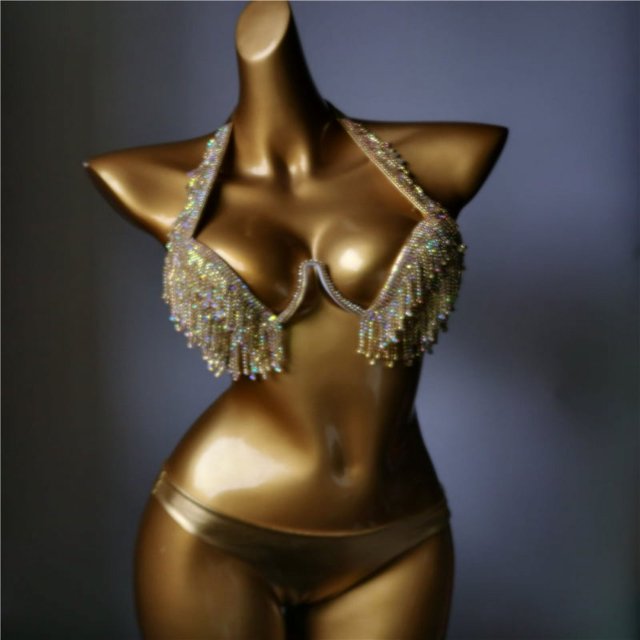 Venus-Conjunto de bikini con borlas para vacaciones, traje de baño con diamantes de imitación, traje de baño vendaje con piedras ostentosas, ropa de playa 2020