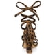 thumbnail image 3 of Sandalias De Tacón Alto De Bloque Dedo Abierto Con Cordones Para Mujer Leopardo 41, 3 of 6