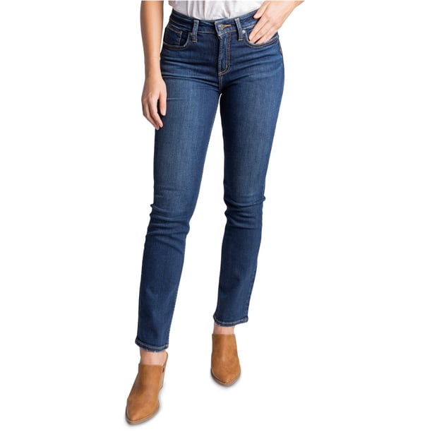 Silver Jeans Mujer Avery High-Rise Straight-Leg Curvy Fit Jeans, Azul, 31 Silver Jeans Ajuste con curvas